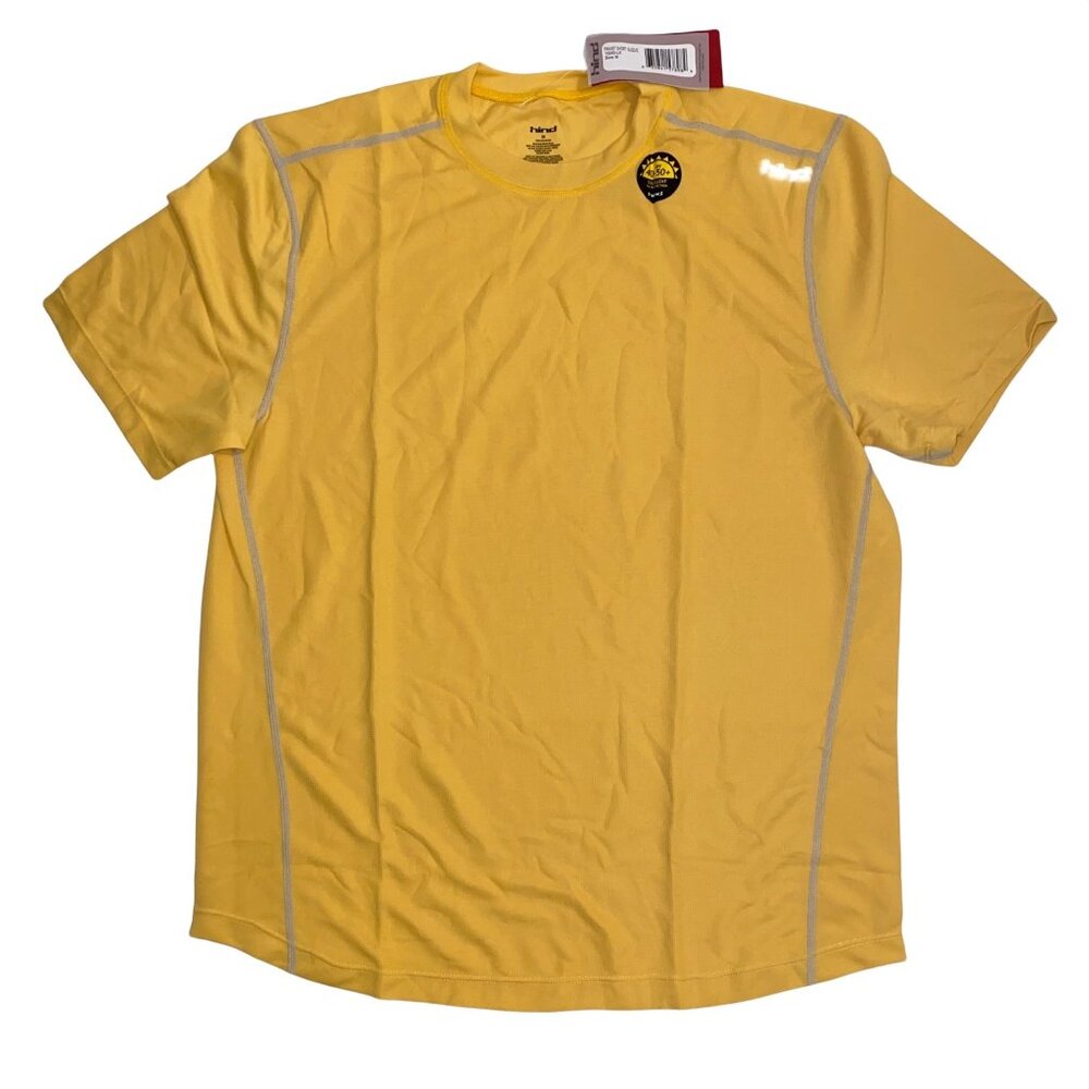 Hind Tee‎ Mens Med Yellow Transit Short Sleeve Shirt UV Protection 10243-LX NWT
